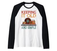 Vinyl Record Player Retro Keeping It Old & Simple Vintage Raglan Baseball Tee
