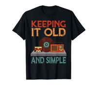 Vinyl Record Player Retro Keeping It Old & Simple Vintage T-Shirt