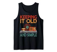 Vinyl Record Player Retro Keeping It Old & Simple Vintage Tank Top