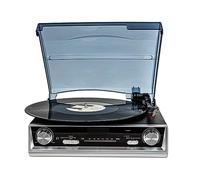 Vinyl Record Player, Vinyl Records with Built-in Speakers, 3-Speed, Belt Drive Vintage Phonograph, FM Radio,3.5mm Music Output Jack, LINE Out, Earphone Jack