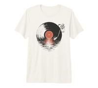 Vinyl Record Player Vinyl Sea Reflection DJ Retro Premium T-Shirt