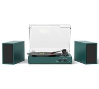 Vinyl Record Player with External Speakers, USB Recording, 33 45 78 RPM Bluetooth LP Player Vintage Turntable with Dual Stereo Speakers Support AUX-in RCA Out Headphone Jack, Green