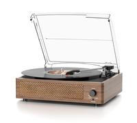 Vinyl Record Player with Speakers Vintage Belt-Driven Turntable for Records Bluetooth Turntable Support 3-Speed, Headphone, RCA Line, AUX-in for LP Vinyl Players Home Decoration Wooden
