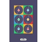 Vinyl Record Retro Style Notebook: Matte Finish Cover, Lined College Ruled Paper, 6x9 120 Pages, Planner, Journal, Diary