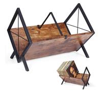 Vinyl Record Storage,80 LP Record Storage Holder, Minimalism and Retro Album Holder Display Stand, Album and LP Storage Organizer with Adjustable Divider for CD, Magazine, Book, Files