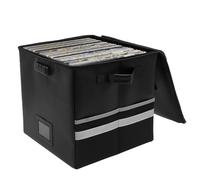 Vinyl Record Storage Box with Combination Lock,Fireproof Waterproof Vinyl Record Storage Case for 12 inch Records Holds up to 100+ Single Records,Portable Album Organizer for Home Collecting