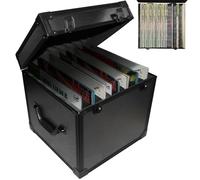 Vinyl Record Storage Case, Vinyl Record Box Holds 7/10/12 Inch 85 Records, Record Storage Crate with Lid, Valuable LP Albums Organizer Collection with Removable Foam