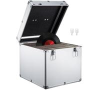Vinyl Record Storage Flight Carry Case Record Collection Chest Lockable Box Holds up to 100pcs Albums Record Collection Chest