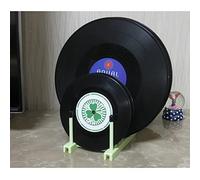 Vinyl Record Storage Holder Stand Rack, CD Display Stand, Cleaning Device Drying Rack, Desktop Magazine Rack Record Storage Shelf - with Silicone Rubber top (No Scratches)- for 12" - 7" Records (Grey)