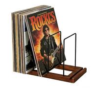 Vinyl Record Storage Rack for 70 LP Albums, Adjustable Wooden Record Storage Stand & Holder with Divider for Vinyl Display, Organiser for Books, Magazines, Files - Modern Home & Office Decor