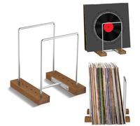 Vinyl Record Storage Stand for 35 Single LPs, Solid Walnut Album Display Holder, Long Play Music Collection Shelf,Now Playing Vinyl Album Rack, Wooden Document Book Folder Organizer