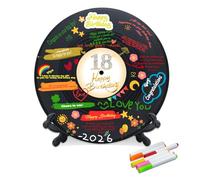 Vinyl Record Sweet 18 Birthday Decorations 11.6"X11.6", 18th birthday decorations Party Favor Sign Poster, 18th Birthday Guest Book Alternative, Great Sweet 18 Gifts for Girls or Boys (18 Years Old)
