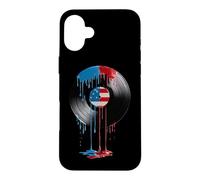 Vinyl Record Vintage Music Audiophile American Flag USA Drip Case for iPhone 16 Plus