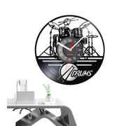Vinyl Record Wall Clock, Music Lover Drum mers, Guitar Music Keyboard | creative car Drummers Personalized Kit, musical instrument shape music rock modern design for Man Drums