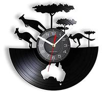 Vinyl Record Wall Clocks 30Cm Australia Kangaroo Vinyl Record Clock For Living Room Australian Continent Map Patriotic Home Decor Sydney Skyline Wall Clock