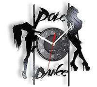 Vinyl Record Wall Clocks Pole Dance Vintage Wall Clock Sexy Ladies Passionate Dance High Heels Silhouette Wall Watch Artwork Mood Lamp Clock Gifts