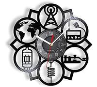 Vinyl Record Wall Clocks Radio Amateur Satellite Association Wall Clock Made Of Cut LP Record Physics Enthusiasts Modern Wall Watch Clock Gifts