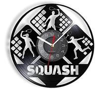 Vinyl Record Wall Clocks Squash Wall Clock Made Of Real Vinyl Record Tennis Physical Exercise Ball Game Sports Wall Watch Artwork Clock Gifts