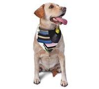 Vinyl Records and Tapes Dog Bandana Pet Scarf Accessories for Small Medium Dogs Cats Photo Prop, Triangle Pet Bandanas Adjustable Puppy Bib Washable Dog Kerchief Puppy Neckerchief