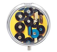 Vinyl Records and Tapes Pill Box 3 Compartment Waterproof Pill Case with Mirror Round Container Metal Medicine Box Organizer Portable Vitamin Case for Pocket & Purse Travel