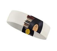 Vinyl Records and Tapes Sports Sweatband 15" Polyester Hairband Absorbent Quick-Dry Headband for Running, Yoga