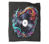 Vinyl Records Blanket Anti Pilling Flannel Throw Blankets for All Season Anime Style Cozy Durable Warm Blankets for Office Couch Cinema Gifts Quality Washable 40x50inch(100x130cm)