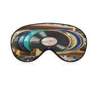 Vinyl Records Eye Mask Sleep Mask for Side Sleeper Women Men Pressure-Free & Light Block-Out Blindfold Soft Comfortable Eye Covers Breathable Blindfold Adjustable