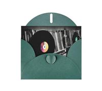Vinyl Records Holiday Cards | Double Sided Glitter Cardstock | Christmas, Birthday, Valentine's Day, Wedding & Party Invitations | Envelopes Included