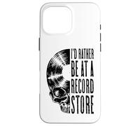 Vinyl Records LP Collector Be At A Record Store Music Skull Case for iPhone 16 Pro Max