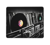 Vinyl Records Mouse Pad with Stitched Edge, Comfortable Mouse Pads with Non-Slip Rubber Base Gaming Mouse Mat Washable Mousepads Computers Laptop Desk Accessories for Office 8.3 x 10.3 in