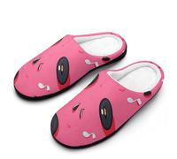 Vinyl Records Musical Notes 80s Breathable Slippers Women Slip On Winter Warm House Slippers Shoes Bedroom 9-10（40-41）