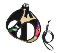 Vinyl Records,Pet Harness,Adjustable Reflective Dog Harness,Pet Leash Vest,M