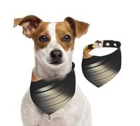 Vinyl Records Print,Pet Bib Scarf Cats Dog Bandana Dogs Towel Bib Adjustable Pet Scarf,L