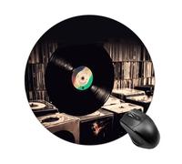 Vinyl Records Round Mouse Pad 7.8 Inch, Portable Gaming Mouse Mat with Non-Slip Rubber Base & Smooth Surface, Waterproof Mousepad for PC, Laptop, Computer, Office, Home