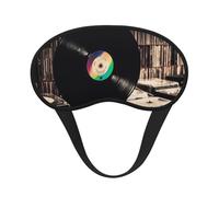 Vinyl Records Sleep Mask for Side Sleeper Eye Mask for Sleeping Light Blocking Soft Breathable Sleep Eye Mask for Women Men Adjustable Elastic Strap Travel Nap Blackout Eye Shade Cover