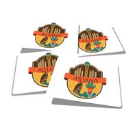 Vinyl Rectangle Stickers (Set of 4) 10cm - Astana Kazakhstan Travel Holiday World for Laptops, Tablets, Luggage, Scrap Booking, Fridges #58813