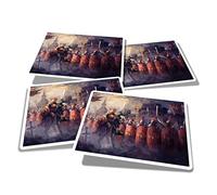 Vinyl Rectangle Stickers (Set of 4) 10cm - Roman Soldiers Army General History for Laptops, Tablets, Luggage, Scrap Booking, Fridges #53378