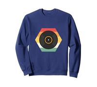 Vinyl Retro. LP Collector and Vinyl Record Collecting Sweatshirt, Adult Unisex, Navy Blue, Medium