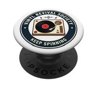 Vinyl Revival Society Record Player Turntable Music PopSockets Adhesive PopGrip