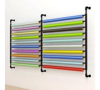 Vinyl Roll Storage Rack,Commercial Auto Beauty Color Change Film Display Rack - Wall-Mounted Organizer for Vinyl Roll Holder & Hanging Fabric/PVC Tablecloths & Wallpaper Rolls (20 Rolls, 1m