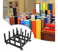 Vinyl Roll Storage Rack, Heavy-Duty Mobile Media Cart for Fabric & Butcher Paper Organization - Resistant Paper Roll Holder for Easy Access