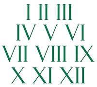 Vinyl Roman Numeral Number Decal Sticker. House, Door, Bin, Clock, 1 Numeral Supplied, 1-12 (10cm Tall Number, Gold)