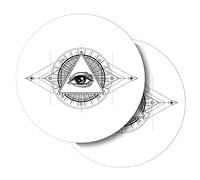 Vinyl Round Stickers (Set of 2) 15cm - Eye of Providence Masonic All Seeing for Laptops, Tablets, Luggage, Scrap Booking, Fridges #52834