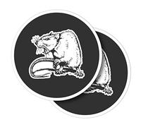 Vinyl Round Stickers (Set of 2) 7.5cm - Angry Rat Black Background for Laptops, Tablets, Luggage, Scrap Booking, Fridges #59833