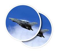 Vinyl Round Stickers (Set of 2) 7.5cm - RAF Tornado GR4 Fighter Jet Airplane for Laptops, Tablets, Luggage, Scrap Booking, Fridges #51844