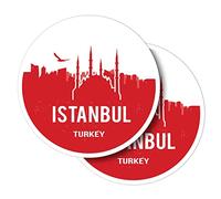 Vinyl Round Stickers (Set of 2) 7.5cm - Turkey Istanbul Turkish European Travel for Laptops, Tablets, Luggage, Scrap Booking, Fridges #57158