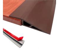 Vinyl Self Adhesive Floor Transition Strip, Rug Edging Strips，Rubber Doorways Threshold Ramp Reducer, Flexible Laminate Floor Strip Cuttable(Coffee,L300 x W7CM (10ft x2.8))