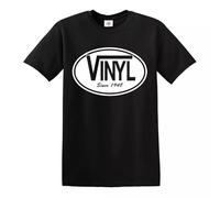 Vinyl Since 1948 T-Shirt Record DJ Cotton Gift Present Novelty Summer Winter Top Tee - Black - 3XL