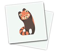Vinyl Square Stickers (Set of 2) 10cm - Red Panda Animals Bear Pattern for Laptops, Tablets, Luggage, Scrap Booking, Fridges #170844