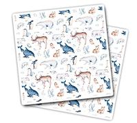 Vinyl Square Stickers (Set of 2) 7.5cm - Cute Wild Animals Arctic Polar Bear for Laptops, Tablets, Luggage, Scrap Booking, Fridges #52791
